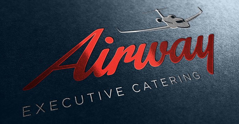 Airline catering industry logo design for Airway executive catering.